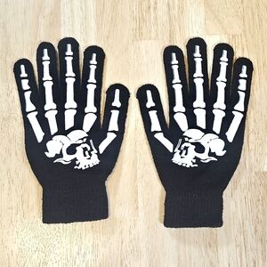 New✨️ Skeleton Print Black Gloves